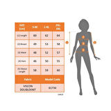 Lucky Life Kadın Uzun Kollu V Yakalı Içi Süprem Desenli Dışı Viskon Bluz