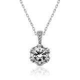 Gümüş Buz Beyazı Baget Taşlı Kadın Kolye