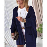 Lucky Life Oversize Kalıp Cepli Salaş Triko Hırka Laci