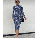 Lucky Life Kadın Uzun Kollu Mikro Midi Elbise