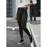 Lucky Life Kadın Fermuar Detay Yüksek Kemerli Kot Pantolon