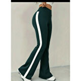 Lucky Life Kadın Yüksek Bel İspanyol Paçalı Yanlardan şerit Detaylı Dalgıç Tayt Pantolon