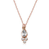 Gümüş Rose Çiğ Damlası Tektaş Kadın Kolye