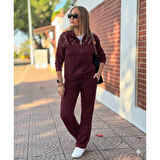 Lucky Life Kadın Uzun Kollu önden Fermuarlı Pul Payetli Alt üst Viskon Iki Iplik Takım