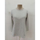 Lucky Life Kadın Uzun Kollu Yuvarlak Yaka Arkadan Düğmeli Waffle Bluz