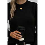 Lucky Life Kadın Uzun Kollu Bisiklet Yaka Triko Bluz