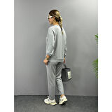 Lucky Life Kadın Uzun Kollu Bisiklet Yaka Viskon Iki Iplik Bluz Ve Pantolon Ikili Takım