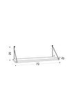 Decormet Armoni Raf Seti 1 Raflı 200*720 Metal Beyaz+Ahşap