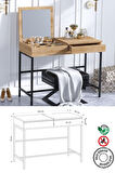 Decormet Linda Makyaj Masası Safir Meşe