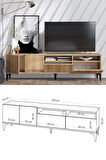 Decormet Ross Tv Sehpası Safir Meşe -Dec-20047