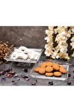 Paşabahçe madlen ayaklı kare servis sunum ve tabağı 2 li set 95007-68683
