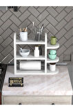 Mutfak Rafı Baharatlık Peçetelik Beyaz