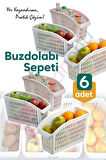 6 Adet Buzdolabı Içi Düzenleyici Sebze Meyve Sepeti Mutfak Banyo Tezgah Altı Üstü Organizer