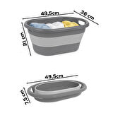 Porsima L-00959-2 Akordiyon Katlanır Sepet Katlanabilir Çamaşır Sepeti Orta Boy Katlanır Çamaşır Sepeti 18 LT