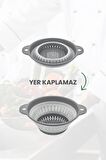 Katlanabilir Yuvarlak Süzgeç 1,8 Litre GRİ