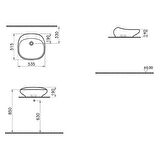 VitrA İstanbul Çanak lavabo 4520B403-0016 Dikdörtgen - 55x52 cm - armatür deliksiz - su taşma deliksiz - Clean - beyaz