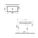 VitrA Memoria M58000001000 Dikdörtgen Çanak Lavabo, 80cm, Beyaz