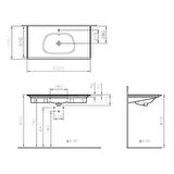 VitrA Frame Etajerli lavabo 5709B403-0001 Dikdörtgen - 105x50 cm - tek armatür delikli - su taşma delikli - Clean - beyaz