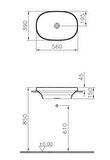 VitrA Frame 5652B483-0016 Tezgah üstü lavabo, Mat Siyah