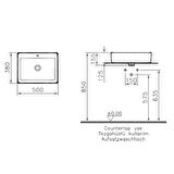 VitrA Nuo 7436B003-0012 Tezgah Üstü Lavabo,Beyaz, 50cm