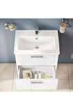 Mia 75021 Banyo Dolabı Seti, Çekmeceli, 60 Cm, Parlak Beyaz