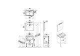 VitrA Mia 75073 Banyo Dolabı Seti Çekmeceli, Ayaklı, 60 cm, Antrasit
