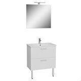 VitrA  Mia 66100 Banyo Dolabı Seti Çekmeceli, Ayaklı, 70 cm, Parlak Beyaz