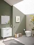 VitrA  Mia 66100 Banyo Dolabı Seti Çekmeceli, Ayaklı, 70 cm, Parlak Beyaz