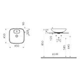 VitrA Memoria 5887B403-0041 Kare Çanak Lavabo, 45cm, Beyaz