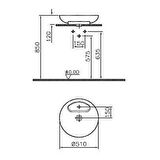 VitrA Memoria 5880B403-0563 VitrAClean Yuvarlak Çanak Lavabo,50cm, Beyaz