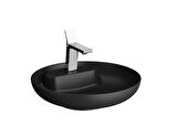 VitrA Memoria 5880B483-0563 Yuvarlak Çanak Lavabo, VitrA Clean, 50 cm, Mat Siyah