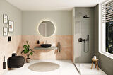 VitrA Memoria 5880B483-0563 Yuvarlak Çanak Lavabo, VitrA Clean, 50 cm, Mat Siyah