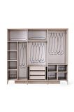 HELSİNKİ GARDIROP-MDF-KUM BEJİ-240X60X220CM-6 KAPAK-AYNALI KAPAK-ÜCRETSİZ NAKLİYE VE MONTAJ