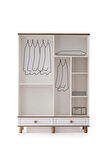 Ücretsiz Montaj-%100 MDF-Aytaşı-Bohem Craft 4 kapaklı Aynalı Gardırop