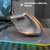 TrendStok INFINY V20LD Bluetooth5.0 + 2.4Ghz. RGB LED'li Şarjlı Kablosuz Ergonomik Dikey  Vertical Mouse