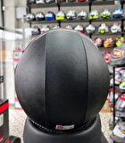 Sway 701 Deri Kaplı Yarı Camlı Elektrikli Bisiklet Motosiklet Scooter Kaskı XL Beden Siyah