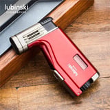 Lubinski Cigar Delicili Çift Torch Puro Çakmağı Siyah LB-159