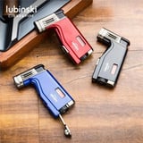 Lubinski Cigar Delicili Çift Torch Puro Çakmağı Siyah LB-159
