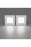 KDL413 Slim Kare LED Panel 2'li Spot Gömme 15W 1200 Lümen - 4000K - Doğal Beyaz