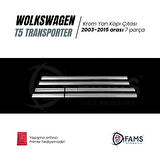 Vw T5 Multivan Uyumlu Krom Yan Kapı Çıtası 7 Prç 2003-2015 P.çelik (UZUN ŞASE)