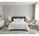 JAKARLI  SAKALLI YATAK ÖRTÜSÜ TEK KİŞİLİK DAMLA KREM