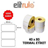 Elitrulo Barkod Etiketi 40x80 Termal - 1000 Adet