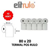 Elitrulo Termal Pos Rulo 80mm x 20mt - 10 Adet