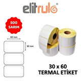 Elitrulo Barkod Etiketi 30x60 Termal - 500 Adet