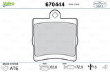 Mercedes Fren Balatası Arka W202 95>00 S202 96>00 W203 00>07 Cl203 08>11 W210 95>00 R170 96>00 R171 04>11 - Valeo 670444