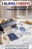 Kadın Aksesuarlı Oval Kırmızı Cam Güneş Gözlüğü 23007 c2 k