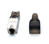 Beek BN-MP6A-FT CAT6A STP Siyah Sonlandırma Yuvalı Keystone Jack