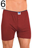 Erkek Bordo 6'lı Paket Düğmeli Boxer ELF568BER10996