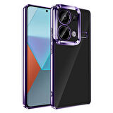 Xiaomi Redmi Note 13 Pro 4G Kılıf Köşeleri Renkli Şeffaf Kamera Korumalı Silikon Luxury Kapak