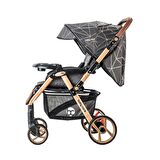 Baby Care 500 Combo Maxi Pro Çift Yönlü Puset Gold Siyah